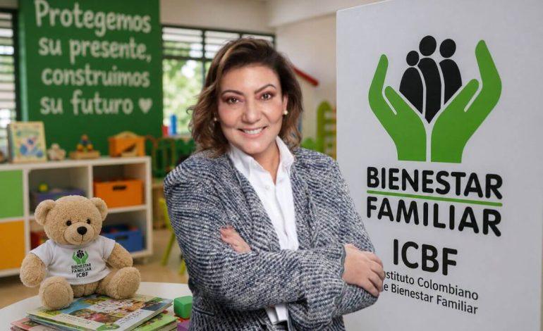 María carolina restrepo y elementos institucionales del ICBF que representan la protección de la infancia y el inicio de una nueva dirección en la entidad