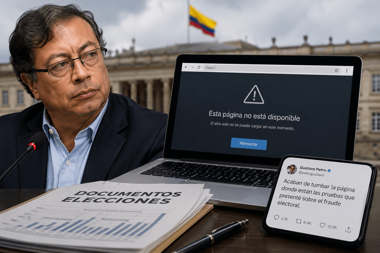 Petro asegura que fue deshabilitada la página donde publicó material sobre las elecciones