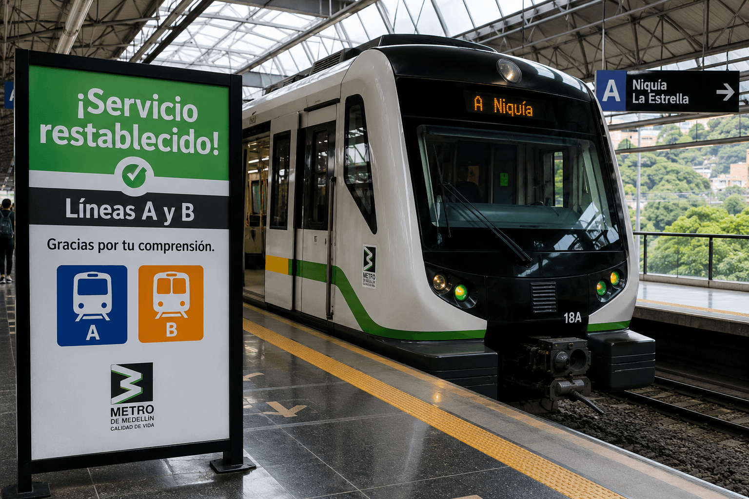 Metro de Medellín restablece líneas A y B tras el sismo