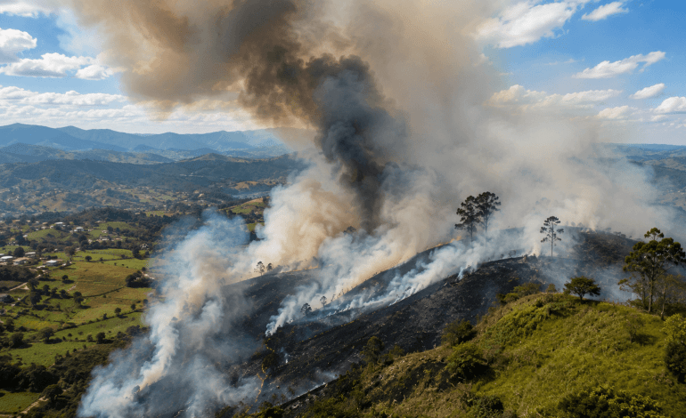 Incendios forestales en el cerro Quitasol de Bello y otras zonas de Antioquia